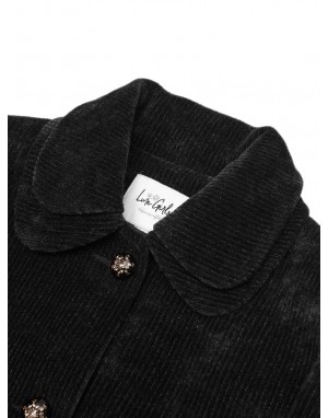 Girls Coat  Metallic Black